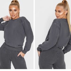 Pretty Little Thing Charcoal Sport Shirt and Pant